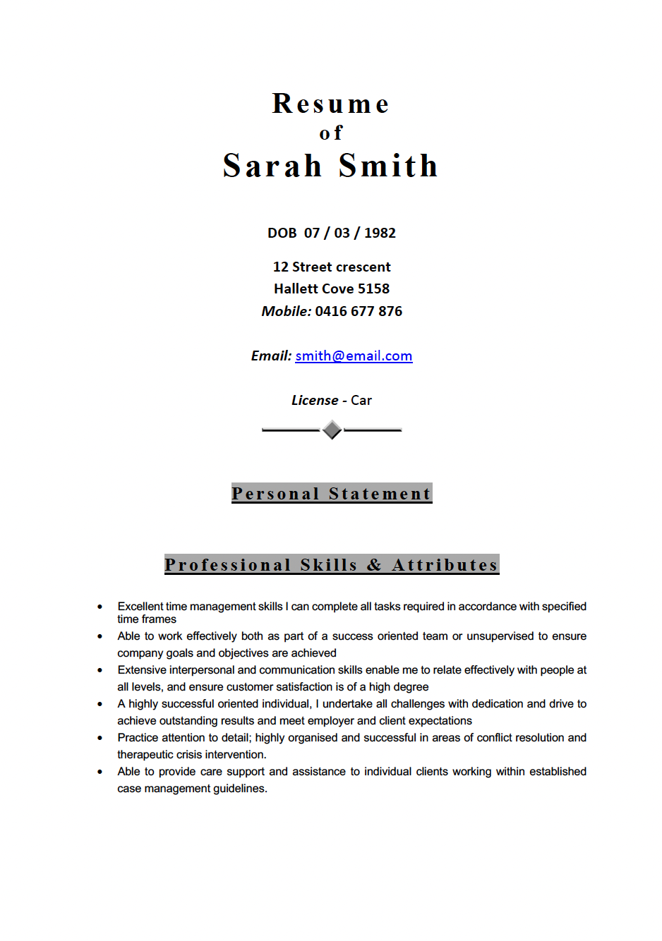 resume and cover letter gold coast